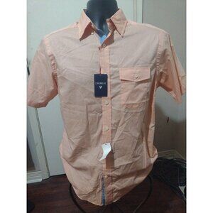 NWT Men's Cremieux Classics 38 Cotton Small S Shirt Orange Button-up S/S New